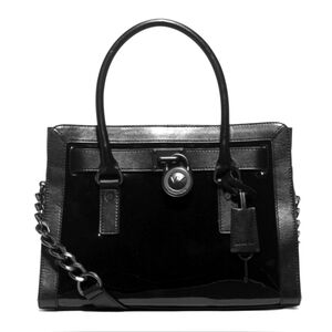 Michael Kors MK Designer East West Hamilton Patent Leather Tote Handbag purse